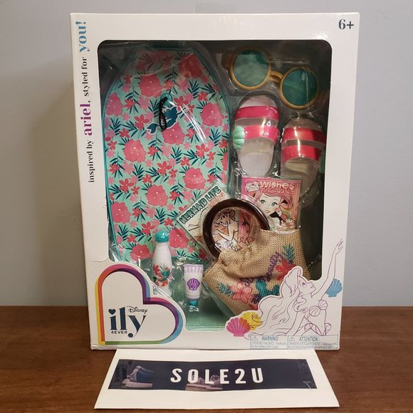Disney ILY 4Ever 18" Ariel Inspired Accessory Pack Beach Set 9 Pieces NEW - Picture 1 of 3